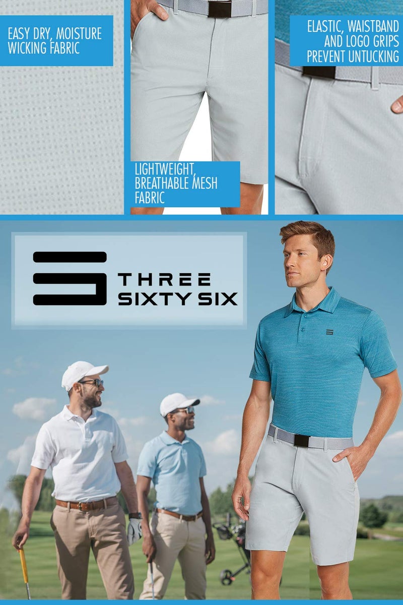 Three Sixty Six Mens Dry Fit Golf Shorts 10 in Inseam - Quick Dry Casual Chinos w/Elastic Waist - Image 4